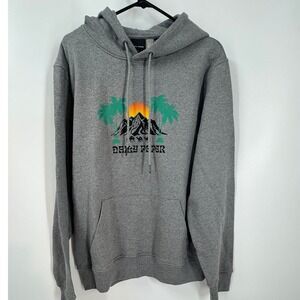 Daily Paper Peroz Hoodie Grey Mountain Palm Trees Graphic Sweatshirt Mens Med